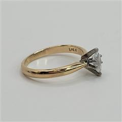 14K Yellow Gold  Marquise Cut Solitaire Diamond Engagement Ring Size 5, 2 Grams